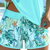 Tankini Elegante Impreso Océano Con Corte
