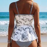Tankini Floral con Falda Abierta