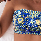 Bañador de Dos Piezas Estampado Estilo Étnico