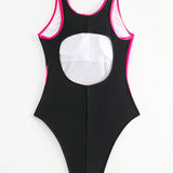 Trendy bañador de una pieza en colores contrastantes