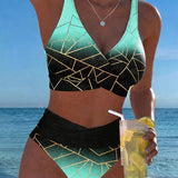 Bikini Degradado Geométrico Línea