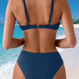 Bikini Impreso Estilo Vacaciones Sexy Dos Piezas