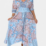 Dunya Vestido Casual de Verano con Escote en V