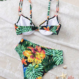 Bikini Sexy Impreso Sujetador Push-Up Triángulo