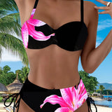 Bikini Triángulo Cordón Impreso Floral