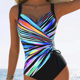 Bañador Sexy Slim Fit A Rayas Arcoíris