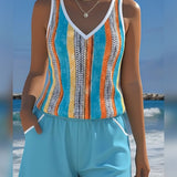 Tankini Traje De Baño Con Escote En V Impreso