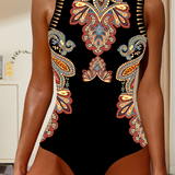 Maillot de Baño Paisley Sin Mangas Monopieza