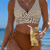 Bikini Geométrico Impreso con Cinta
