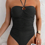 Bikini Color Sólido de Una Pieza