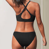 Bikini de Tirantes Cruzados Sólido Sexy