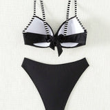 Bikini Sexy Rayado Contraste Triángulo