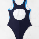 Trendy bañador de una pieza en colores contrastantes