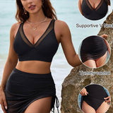 Bikini Falda de Baño de Cintura Alta