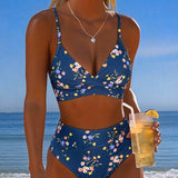 Bikini Sexy Entrecroisé Imprimé Floral