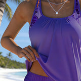 Tankini Elegante Impreso Océano Con Corte