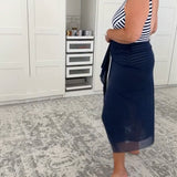 Conjunto de Traje de Baño de Cuello en U Rayado de Una Pieza