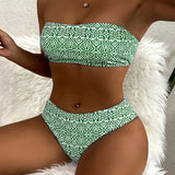 Bikini Bandeau Impreso Floral de Dos Piezas