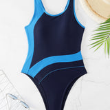 Trendy bañador de una pieza en colores contrastantes