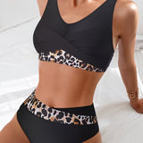 Bikini Leopardo Deportivo Cuello V