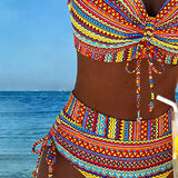 Bikini Colorido Estilo Étnico Impreso Sexy