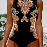 Maillot de Baño Paisley Sin Mangas Monopieza