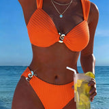 Bikini Motivo Vertical Boucle Metálica Abierta
