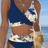 Bikini Floral Bloque de Color Patchwork