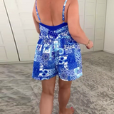 Maillot De Baño De Una Pieza Con Escote En V Impreso Conservador