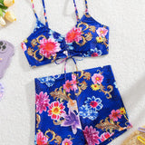 Bikini de Dos Piezas con Estampado Floral