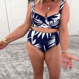 Bañador de Tres Piezas Estampado Hawaiano