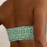 Bikini Bandeau Impreso Floral de Dos Piezas