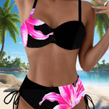 Bikini Triángulo Cordón Impreso Floral