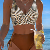 Bikini Geométrico Impreso con Cinta