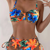 Bikini Bralette Leopardo Impreso Floral