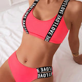 Bikini Letra Tirantes Sujetador Dos Piezas