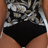 Combinación de Traje de Baño Estilo Resort Impreso