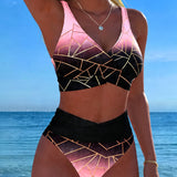 Bikini Degradado Geométrico Línea