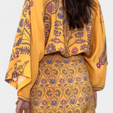 Candela Vestido Boho con Estampado Floral y Escote en V Cruzado