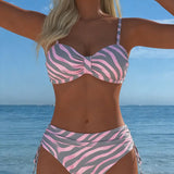 Bikini Zebra Impreso Bralette