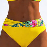 Bikini Bralette Estilo Impreso Contrastante