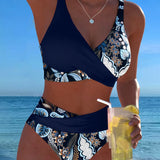 Bikini Contraste Color Moda Floral