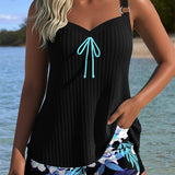 Maillot de Baño Sin Tirantes Impreso Short de Playa