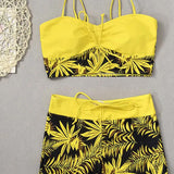 Bikini de Cintura Alta Boyleg Impreso