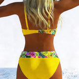 Bikini Bralette Estilo Impreso Contrastante