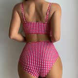 Bikini a cuadros con tirantes delgados