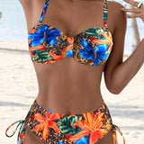 Bikini Bralette Leopardo Impreso Floral