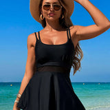 Tankini Sexy Transparente de Malla con Parches