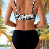Bikini de Dos Piezas Estampado Elegante