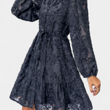 Soreia Vestido Camisero de Botones con Manga Larga Texturizada